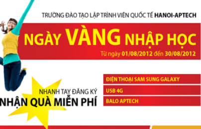 “ Ngày vàng nhập học” tại Hanoi-Aptech nhận quà tặng hấp dẫn