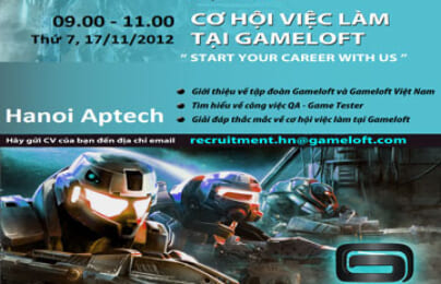 Gameloft và Hội thảo cơ hội việc làm cho các bạn trẻ tại Hanoi-Aptech