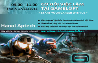 Hanoi-Aptech mang tới bạn “Cơ hội việc làm tại Gameloft”