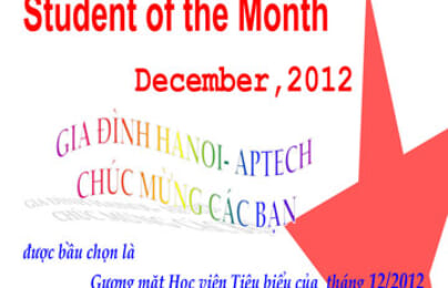 Học viên tiêu biểu tháng 12/2012