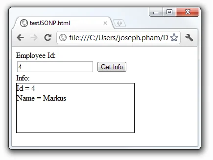 Client JSONP Request Example