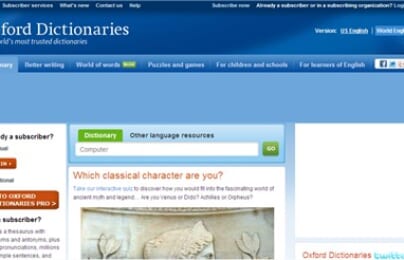 Bộ từ điển Oxford Dictionary trực tuyến