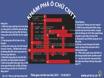 Read more about the article Hanoi – Aptech: Công bố người thắng cuộc Ô chữ CNTT số 7 và mời bạn tham gia Ô chữ số 8