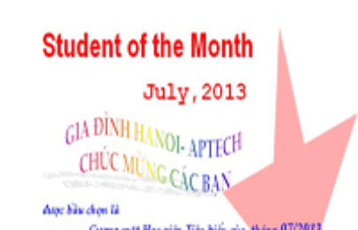 Học viên tiêu biểu tháng 07/2013