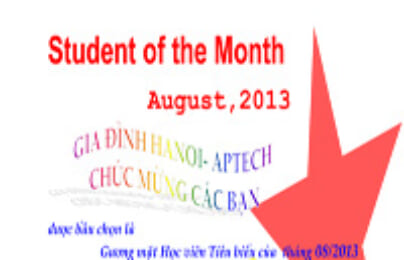 Học viên tiêu biểu tháng 8/2013