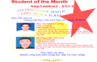 Học viên tiêu biểu tháng 9/2013