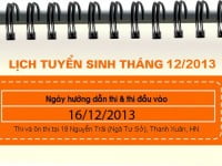 Lịch tuyển sinh tháng 12 : 16/12/2013