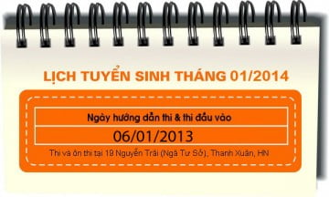 Read more about the article Lịch tuyển sinh tháng 01 : 06/01/2014
