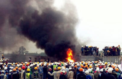 Ảnh, video công nhân đánh bảo vệ, đốt xe máy tại nhà máy Samsung Thái Nguyên