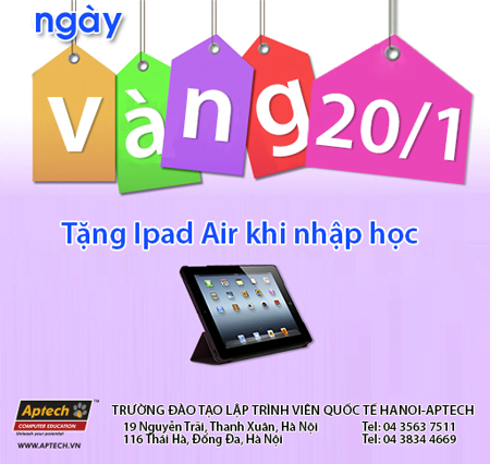Tới ngay Hanoi- Aptech nhận iPad Air- Đón chào năm mới-2