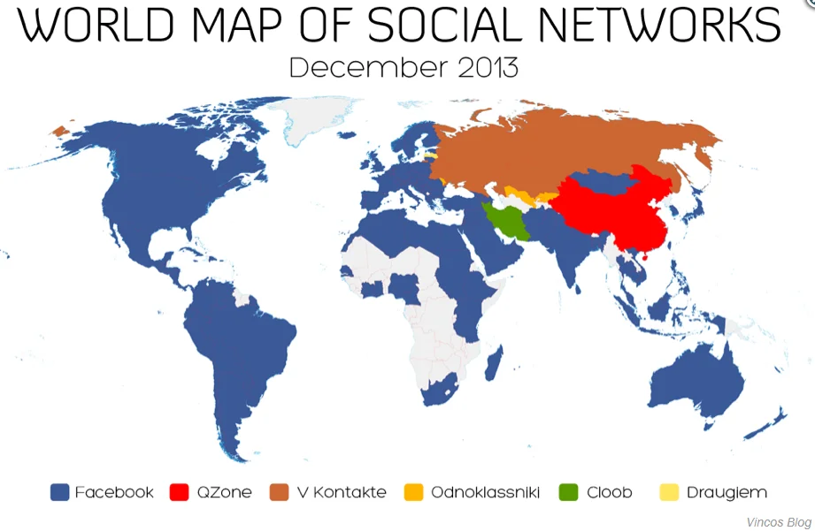 Sự thống trị của Facebook trên toàn thế giới