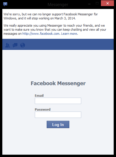 Facebook đột ngột tuyên bố ngừng hỗ trợ Facebook Messenger trên Windows