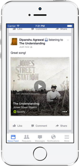 Với tính năng mới, Facebook sẽ cùng bạn nghe nhạc và xem tivi -1