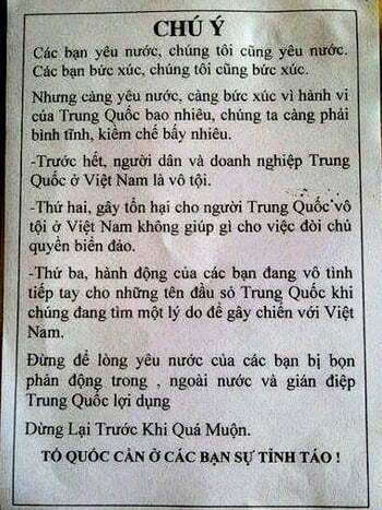 Cư dân mạng ủng hộ thông điệp tránh kích động khi phản đối Trung Quốc -6