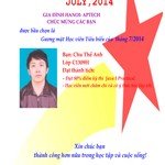 Danh hiệu học viên tiêu biểu tháng 7/2014