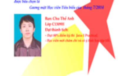 Danh hiệu học viên tiêu biểu tháng 7/2014