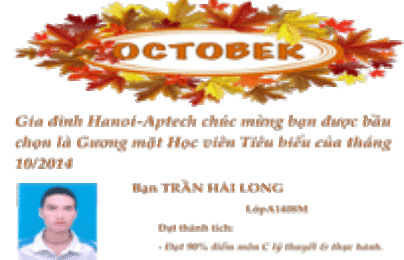 Học viên tiêu biểu tháng 10/2014
