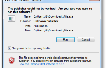 Vô hiệu hóa Cảnh báo Open File – Security Warning