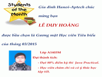 Học viên tiêu biểu tháng 3/2015