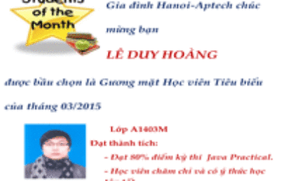 Học viên tiêu biểu tháng 3/2015