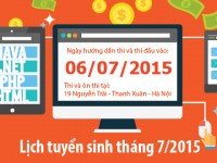 Lịch tuyển sinh tháng 7: 06/07/2015