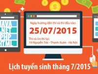 Lịch tuyển sinh tháng 7: 25/07/2015