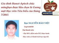 Học viên tiêu biểu tháng 7/2015