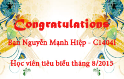 Gương mặt tiêu biểu tháng 8/2015