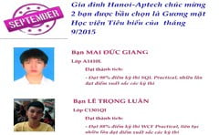 Học viên tiêu biểu tháng 9/2015