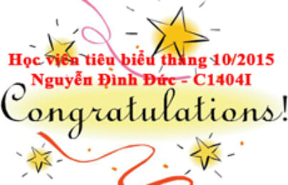 Học viên tiêu biểu tháng 10/2015