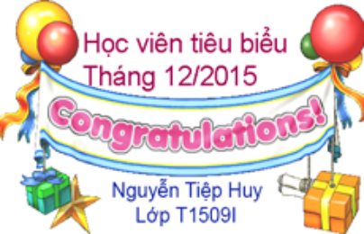 Học viên tiêu biểu tháng 12/2015