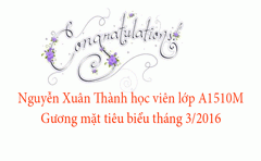 {Hanoi- Aptech} Gương mặt tiêu biểu tháng 3/2016
