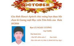 {Hanoi- Aptech} Học viên tiêu biểu tháng 10/2016
