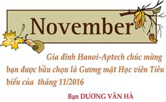 {Hanoi- Aptech} Gương mặt tiêu biểu tháng 11/2016